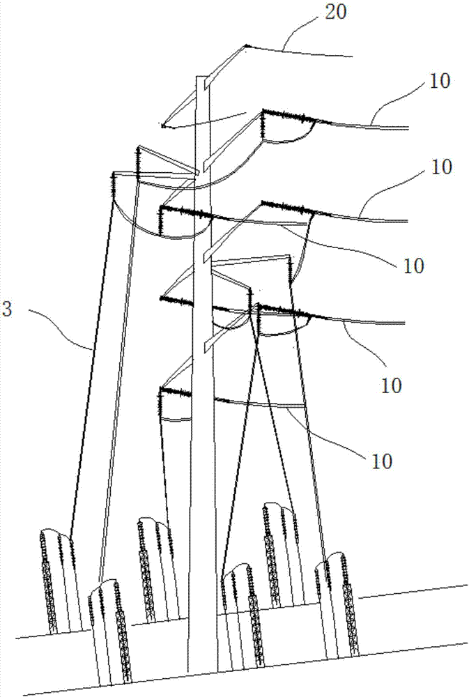 Cable termination pole