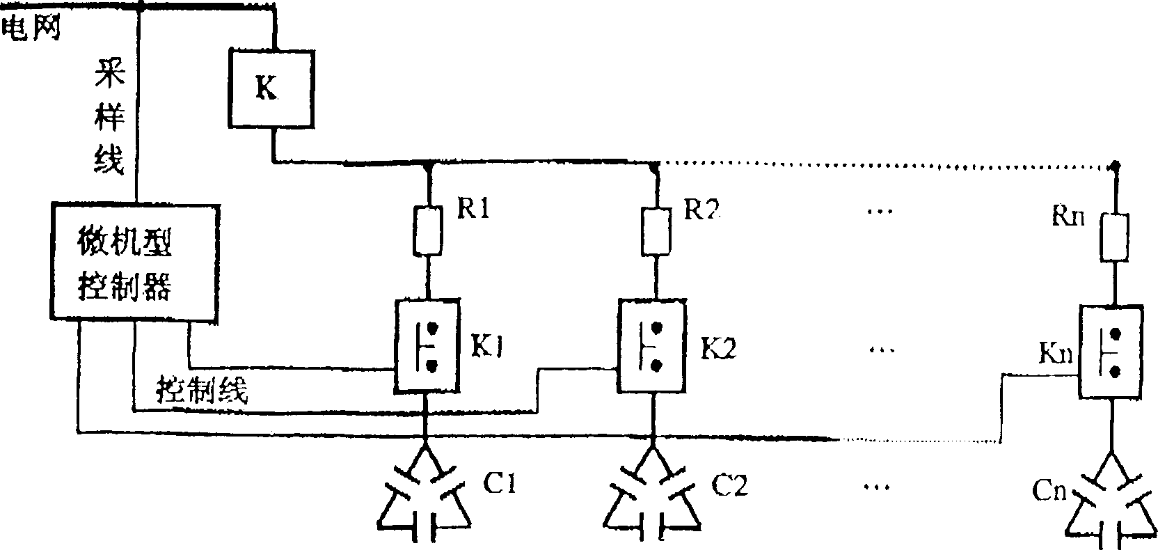 Automatic circulating throw-in throw-off controller for low-voltage capacitor sets