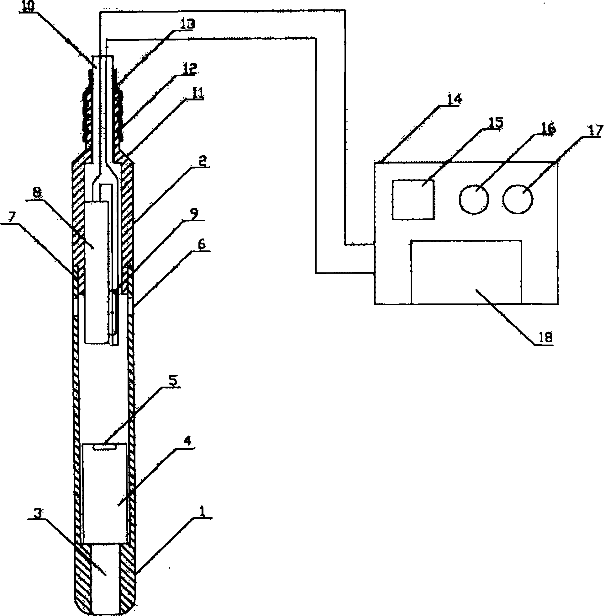 Portable water level and water temperature measurement instrument