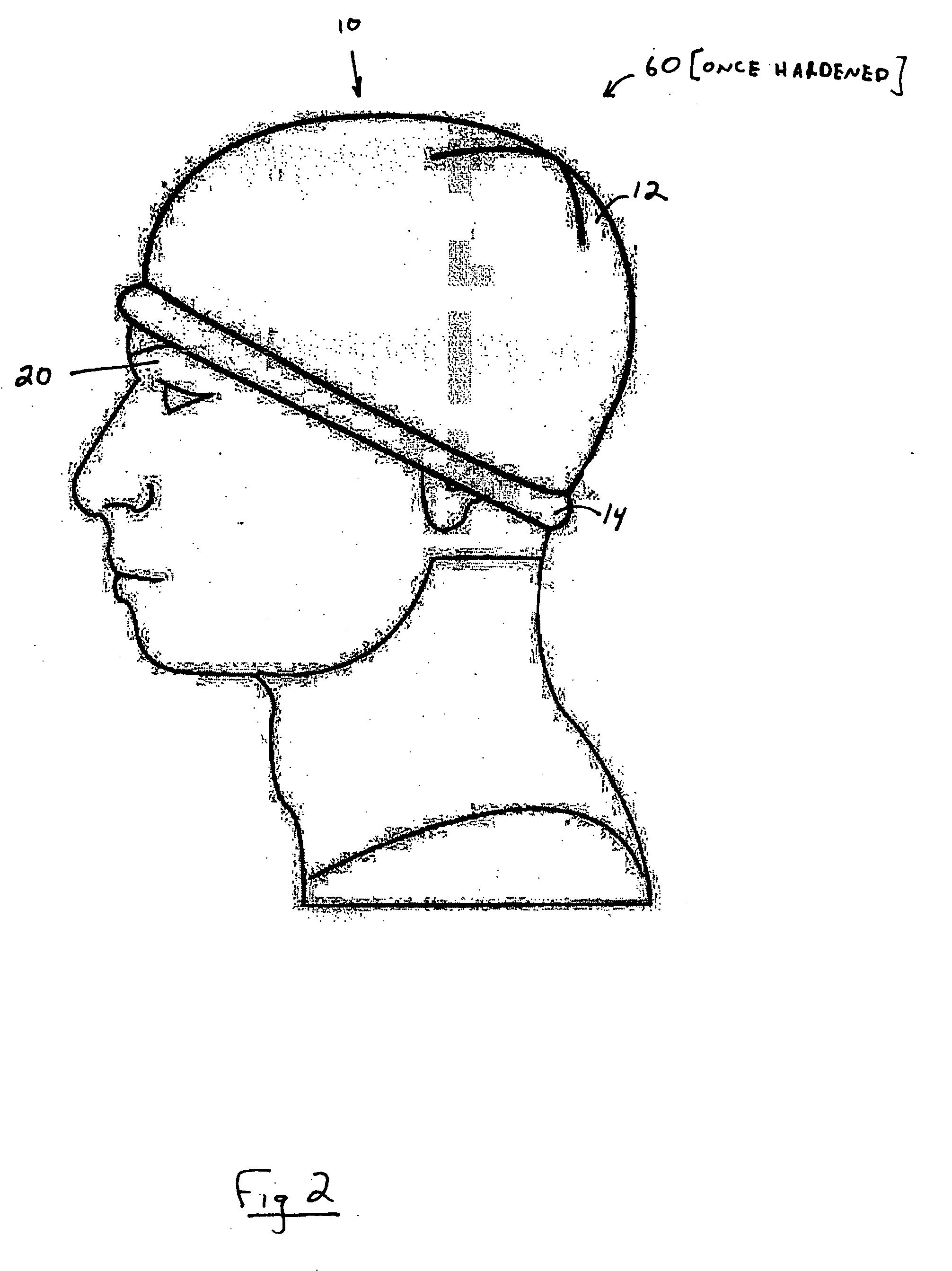 Custom fitted helmet and method of making the same