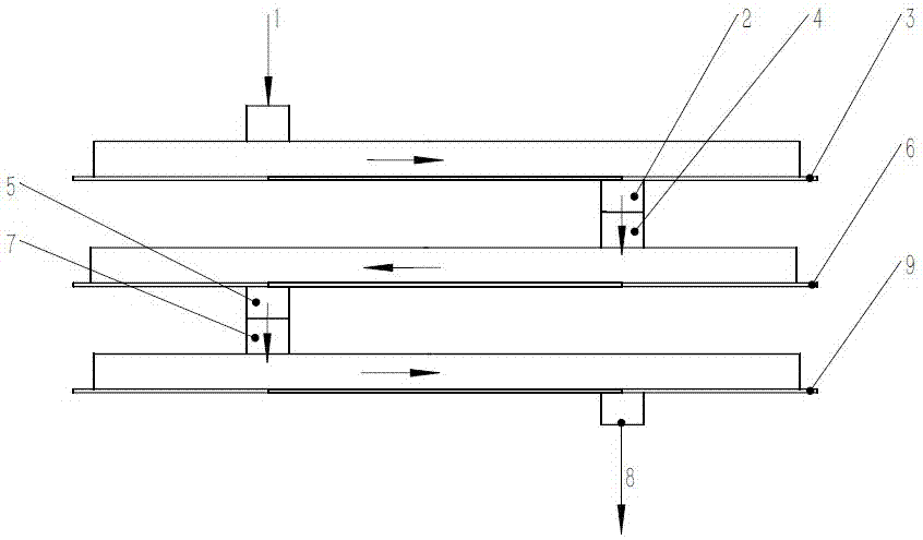 Small-size double vortex-shaped line type electrochemical wastewater heavy metal detection and treatment device