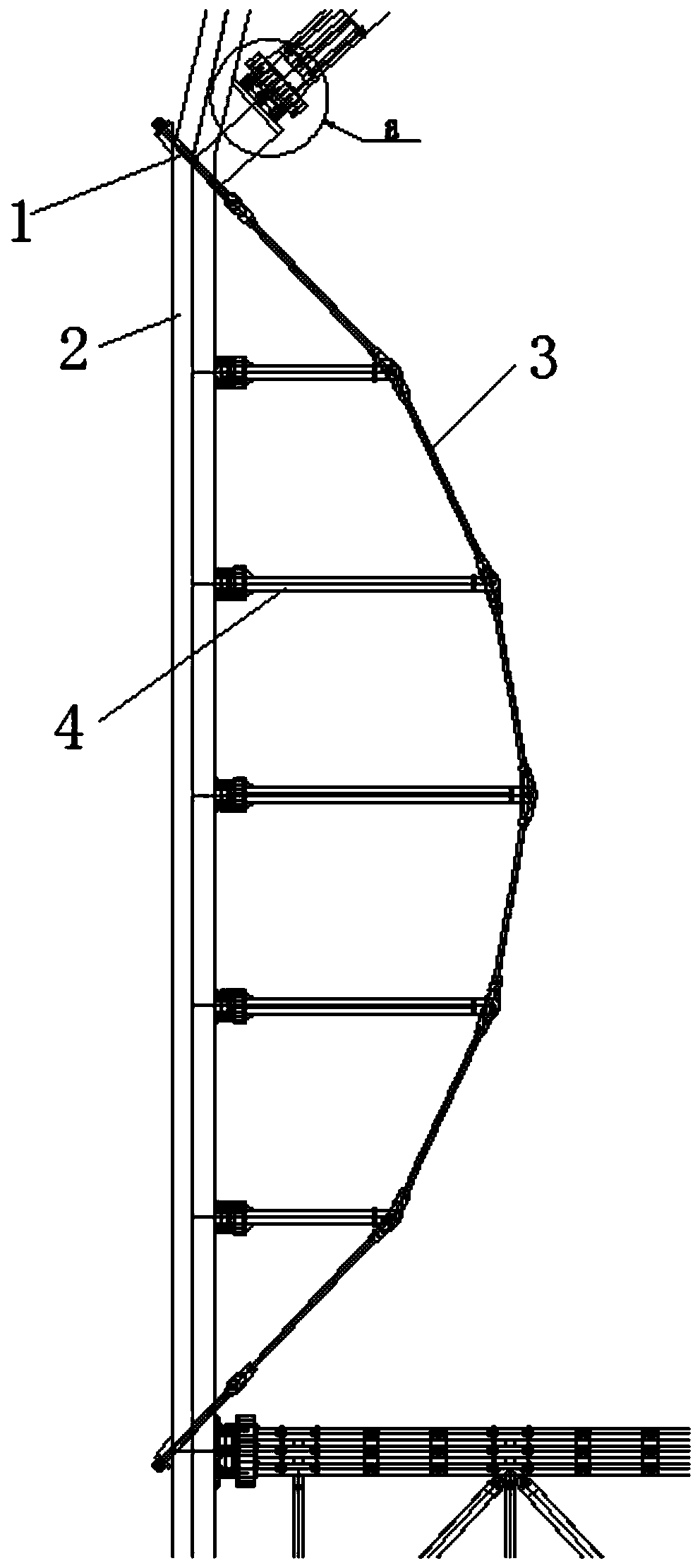 Concrete and metal structure combined type foundation pit supporting system