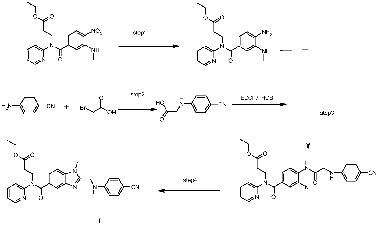 Preparation method of dabigatran intermediate