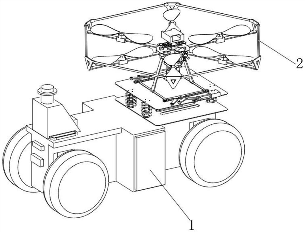 Unmanned vehicle and unmanned aerial vehicle cooperative system applied to urban security inspection work