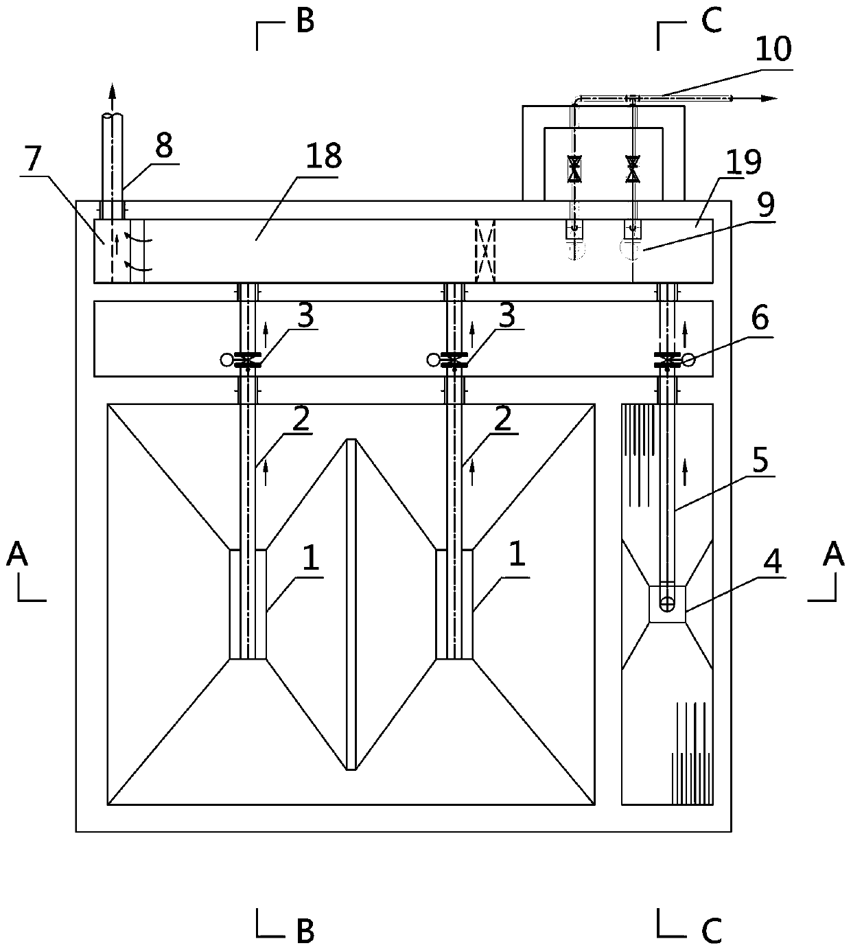 Sludge collection system of sewage treatment biochemical tank