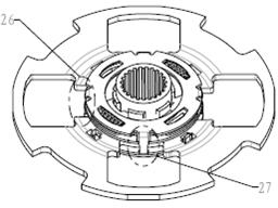 Automobile clutch disc integrated with three vibration dampers