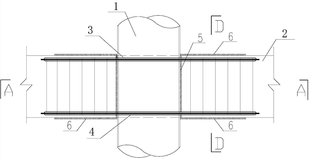 Circular concrete-filled steel tubular column node of unbonded pre-stressing connecting concrete beam