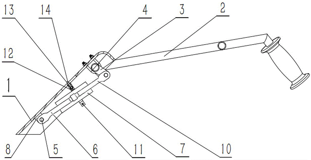 A micro tillage machine handrail height adjustment mechanism