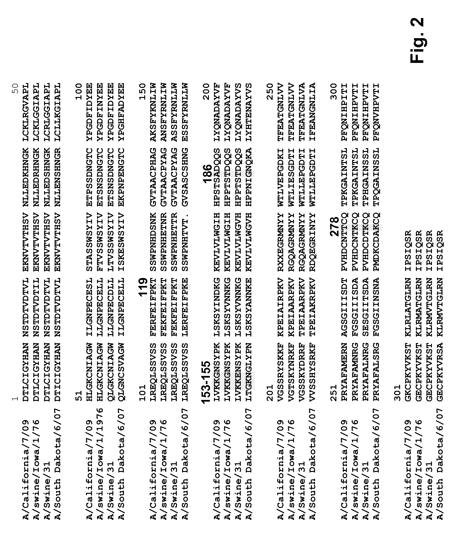 Swine influenza hemagglutinin variants