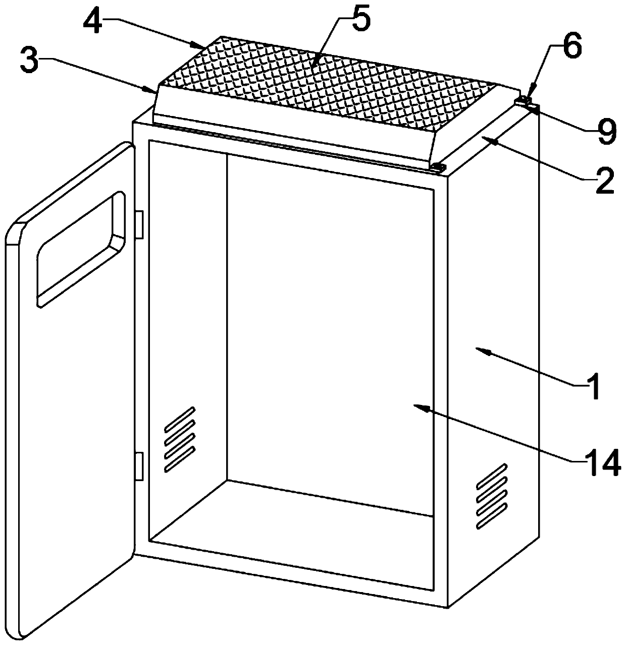 Outdoor cooling and dedusting electrical cabinet based on solar photovoltaic panel