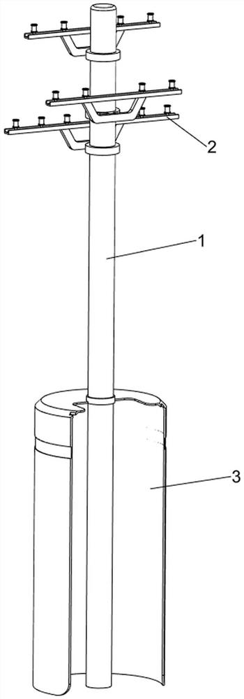 Concrete pole with climbing function