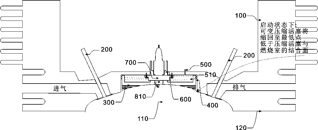 Variable compression piston