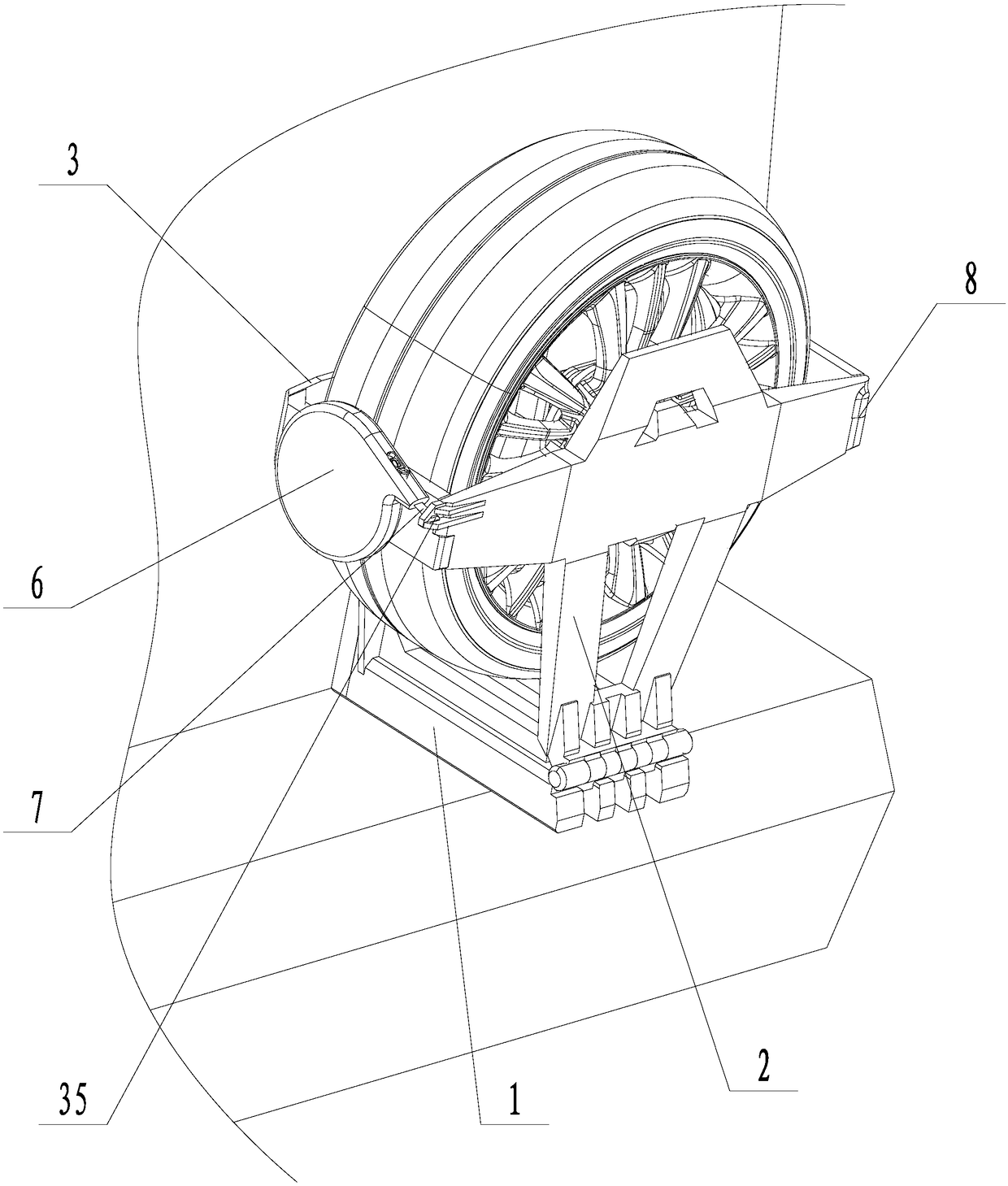 External-mounted spare tire quick-changing device and spare tire loading and unloading method