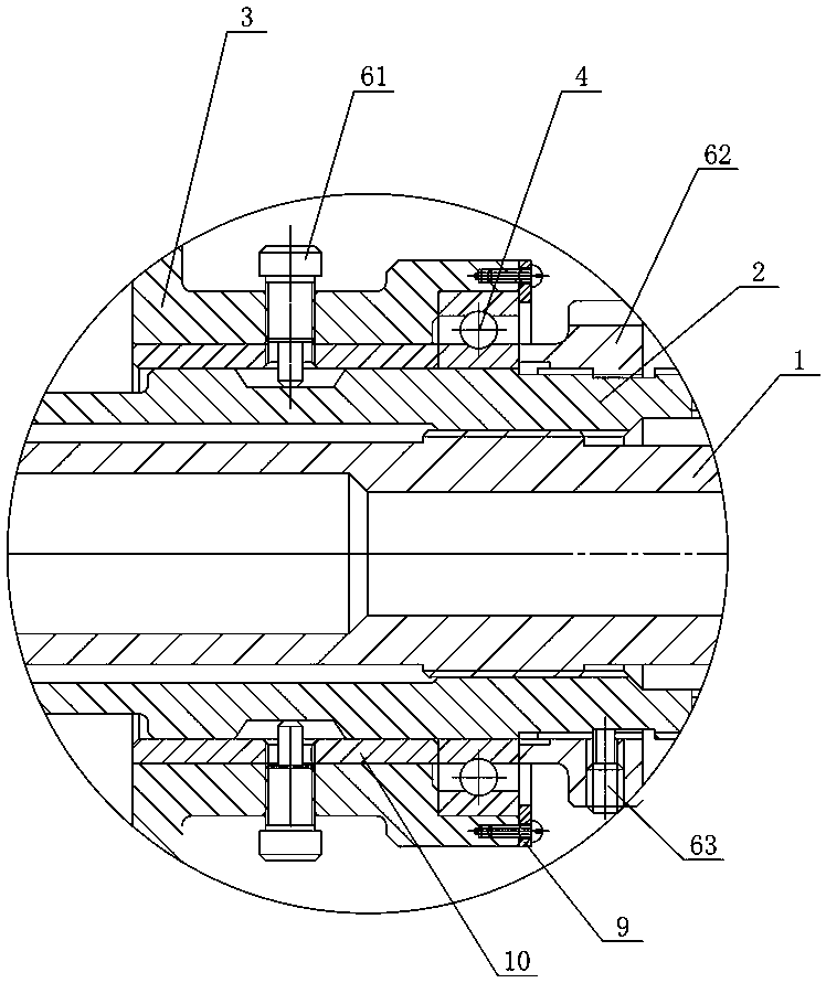 Circumferential tooth gap measuring and coloring positioning device for bevel gear pair