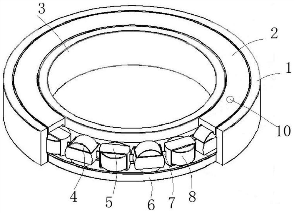 Vertically crossed ball bearing