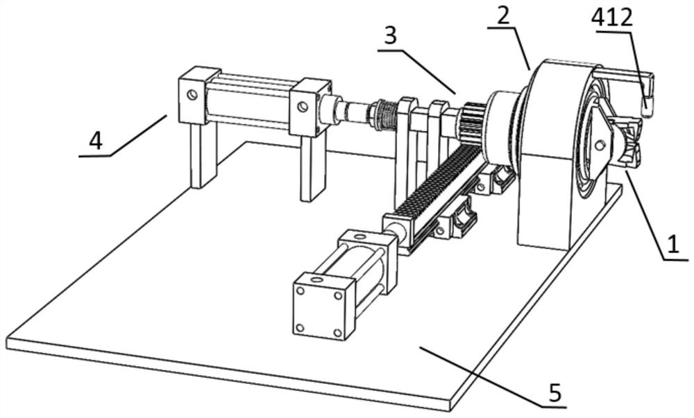 An integrated device for twisting and shearing umbrella ribs with steel wires