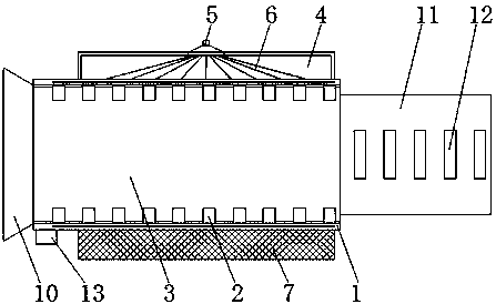 Glass printing connecting line cooling device