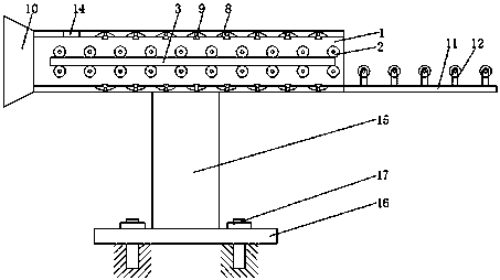 Glass printing connecting line cooling device