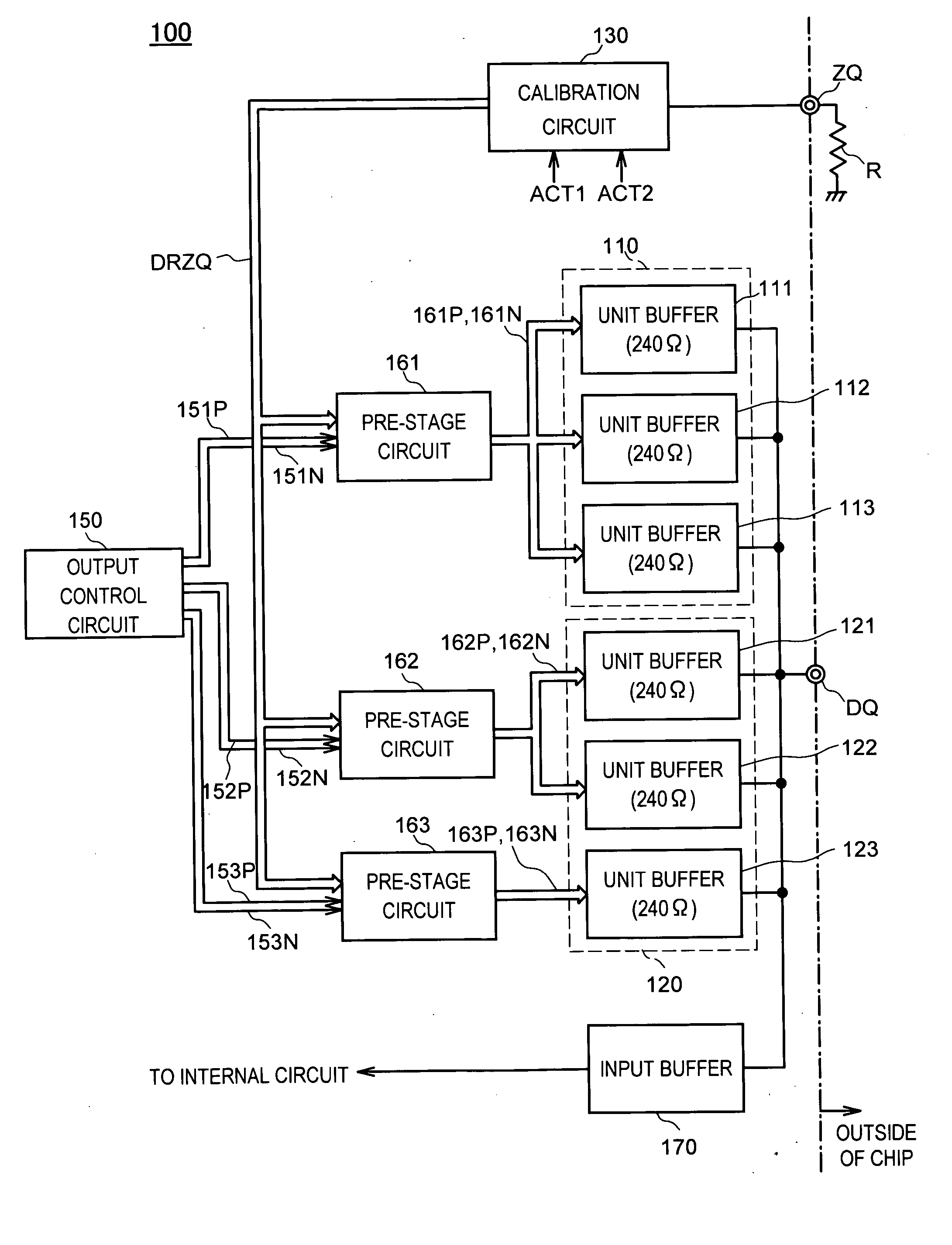 Output circuit for semiconductor device, semiconductor device having output circuit, and method of adjusting characteristics of output circuit