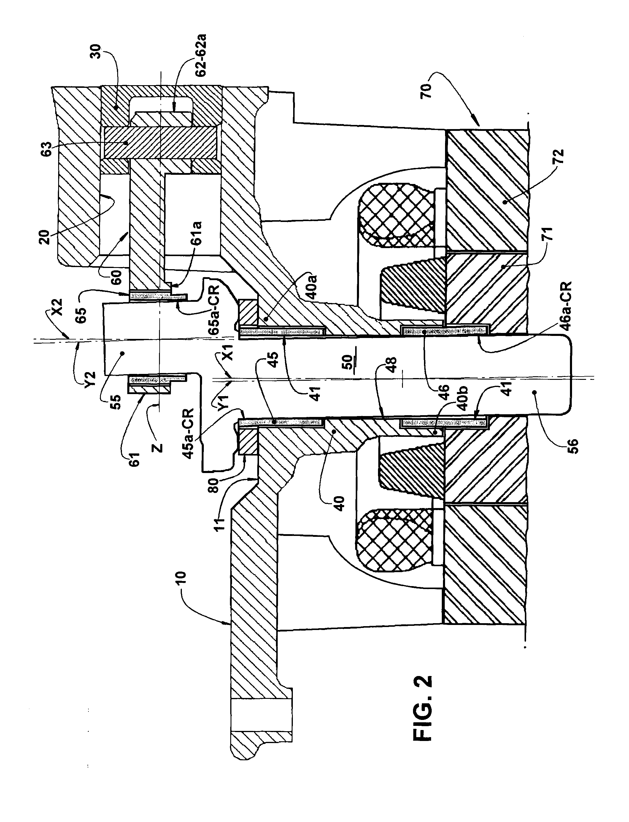 Bearing arrangements in a refrigeration reciprocating compressor