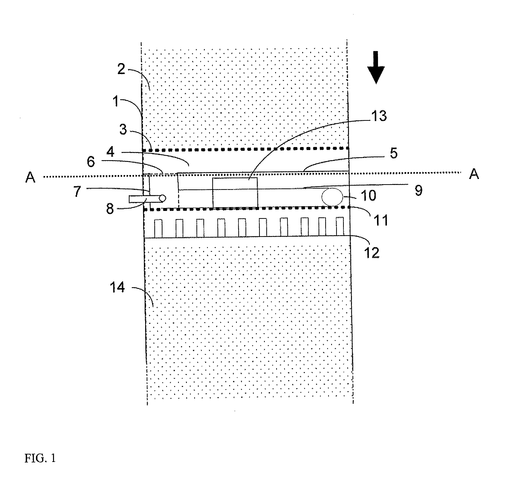 Compact device for mixing fluids in a downflow reactor