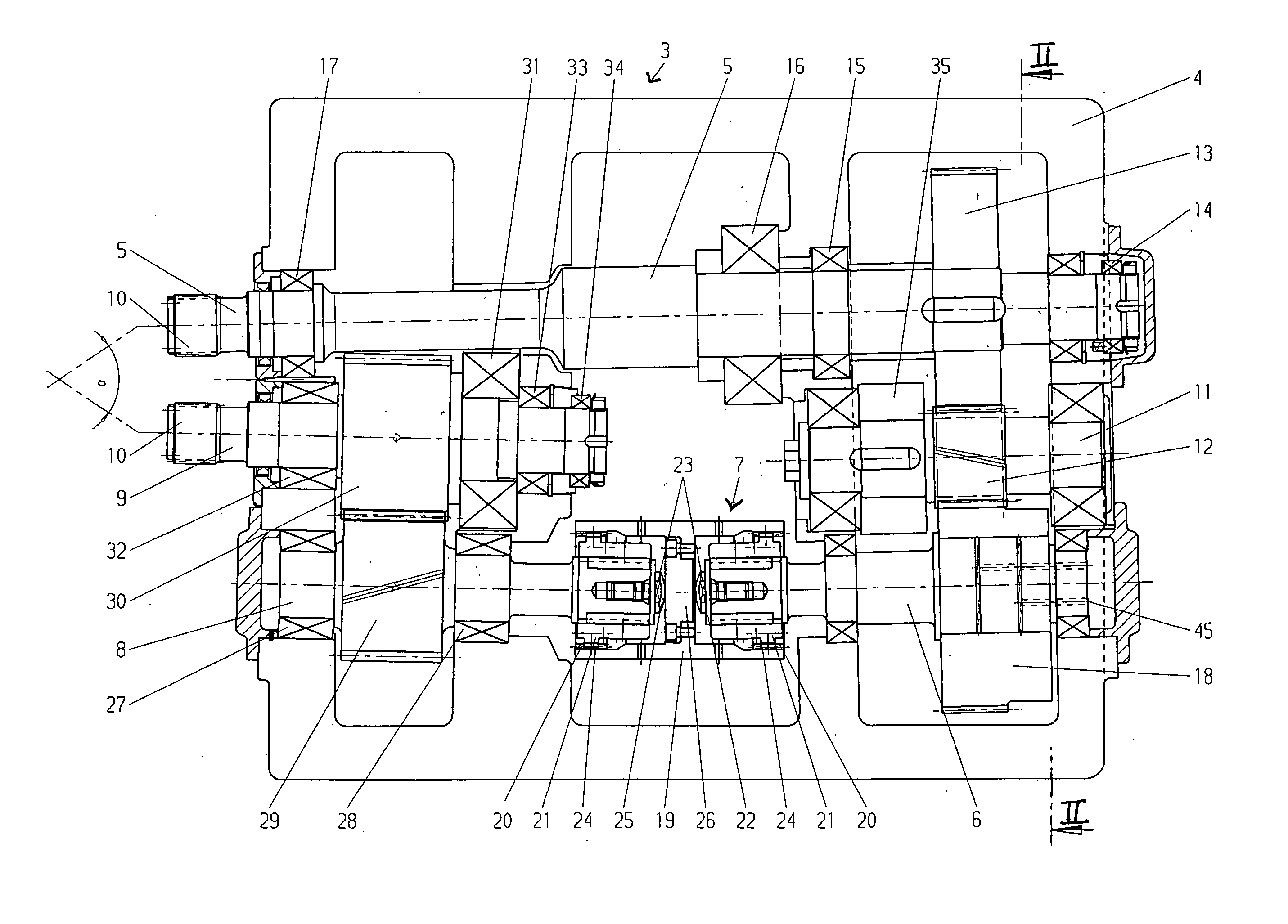 Gear mechanism for twin screw extruder