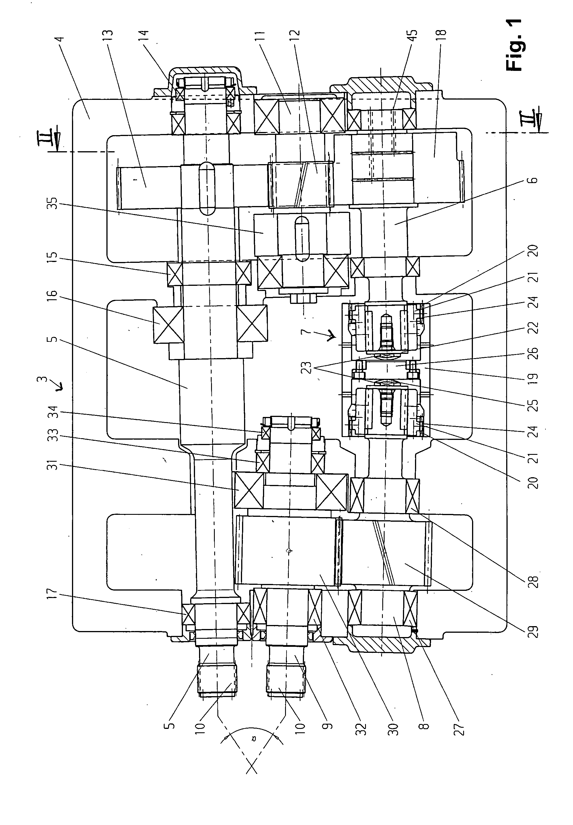 Gear mechanism for twin screw extruder