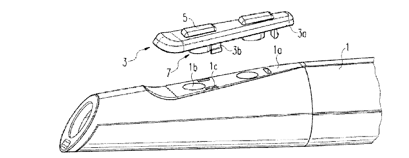 Switching control device and manipulating part for a medical instrument