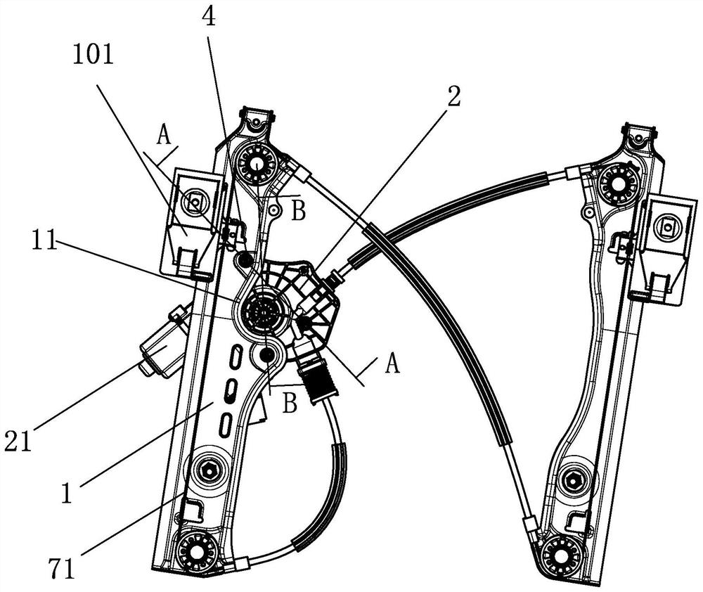 Vehicle window glass lifting device