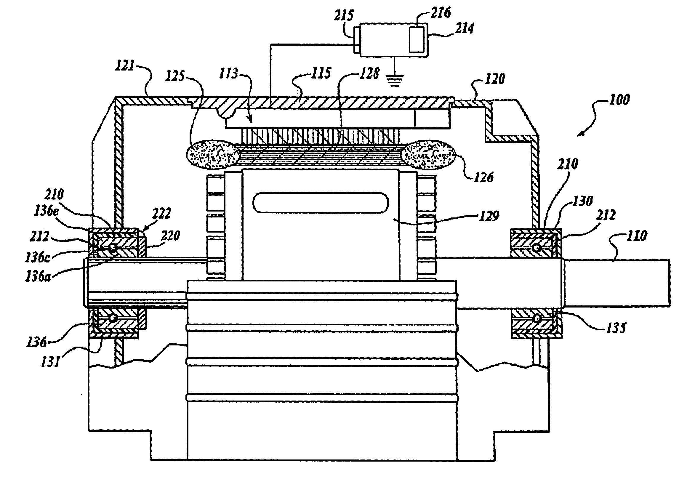 Method and system for reducing bearing fluting in electromechanical machine