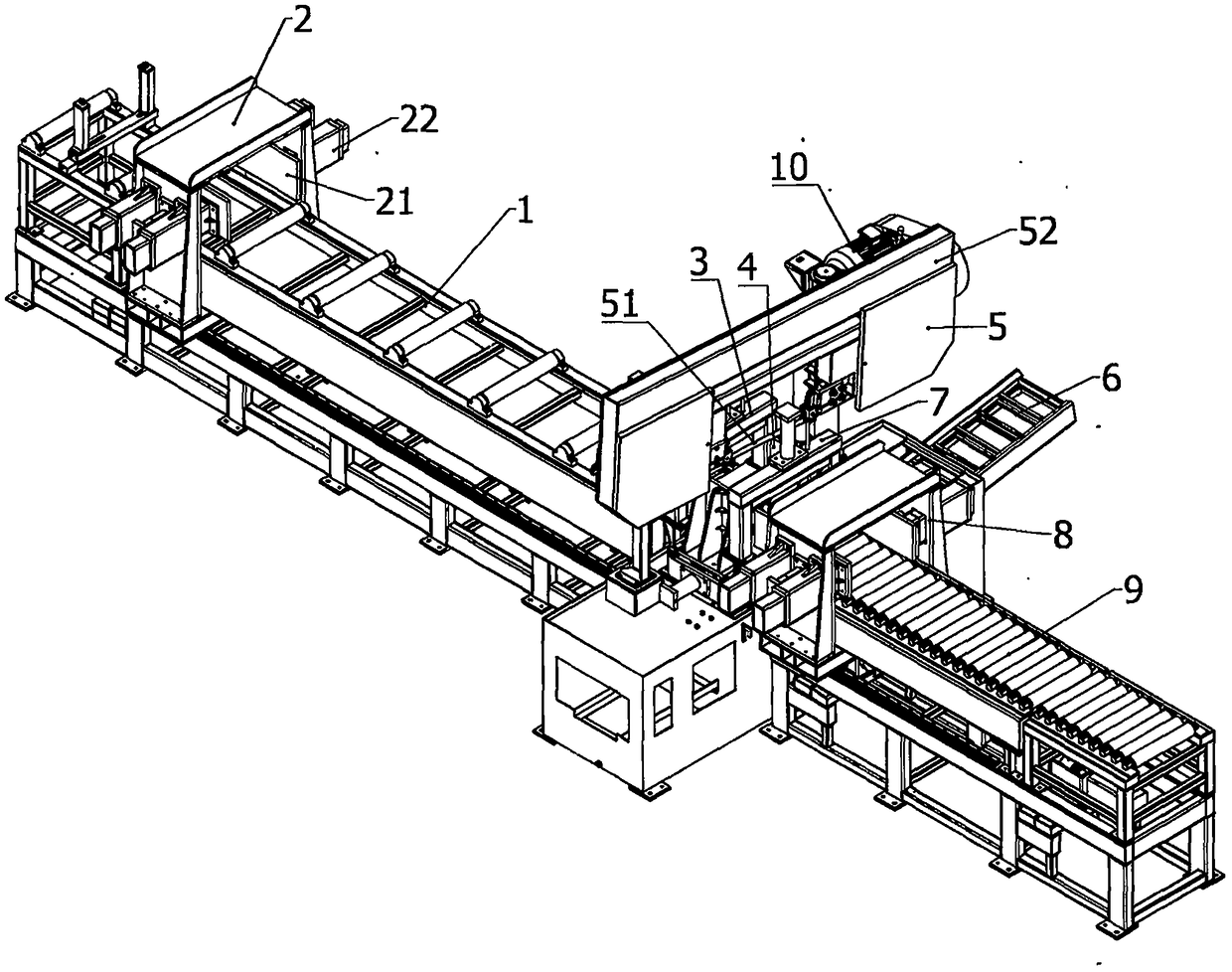 A fully automatic feed sawing machine