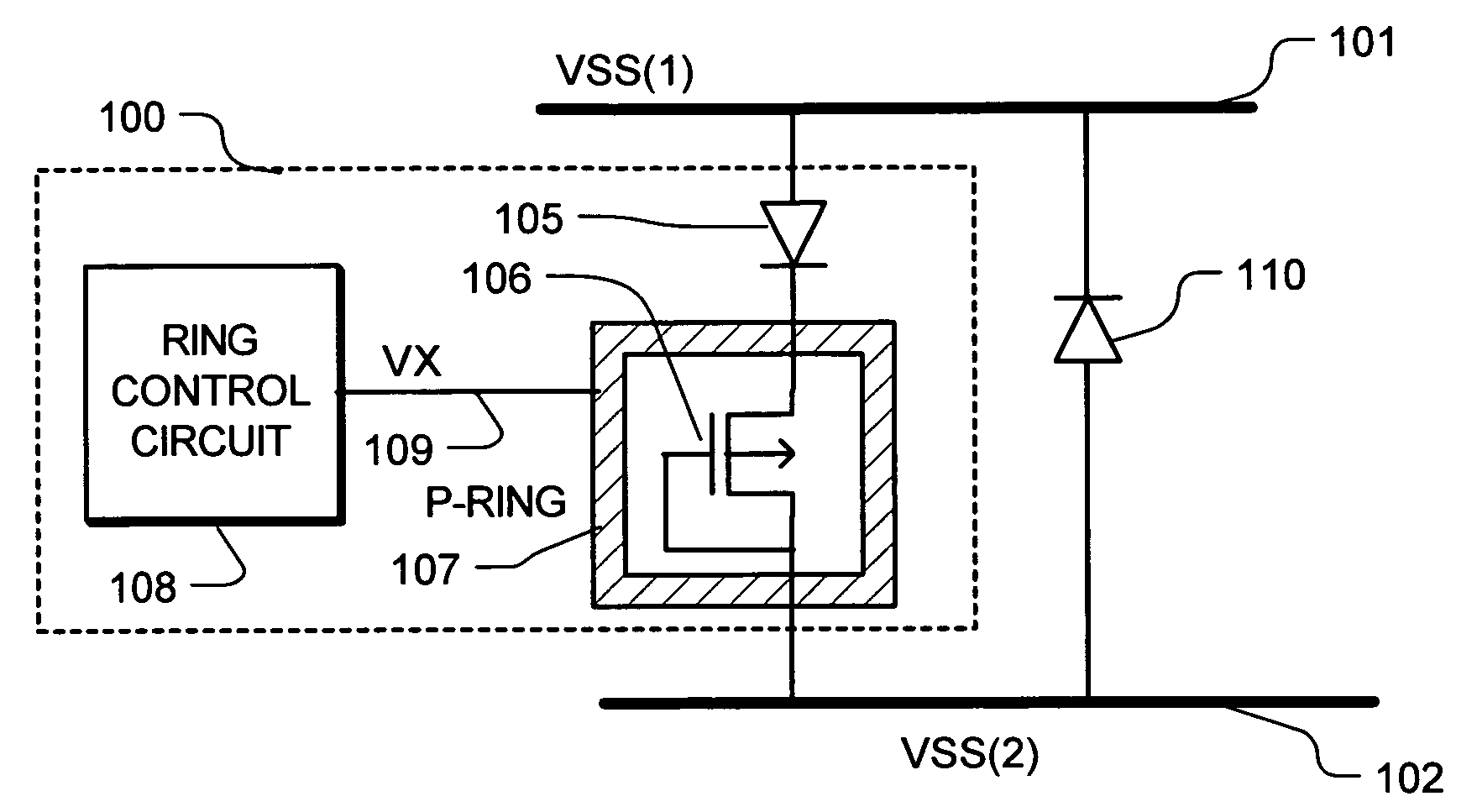 Electrostatic discharge conduction device and mixed power integrated circuits using same