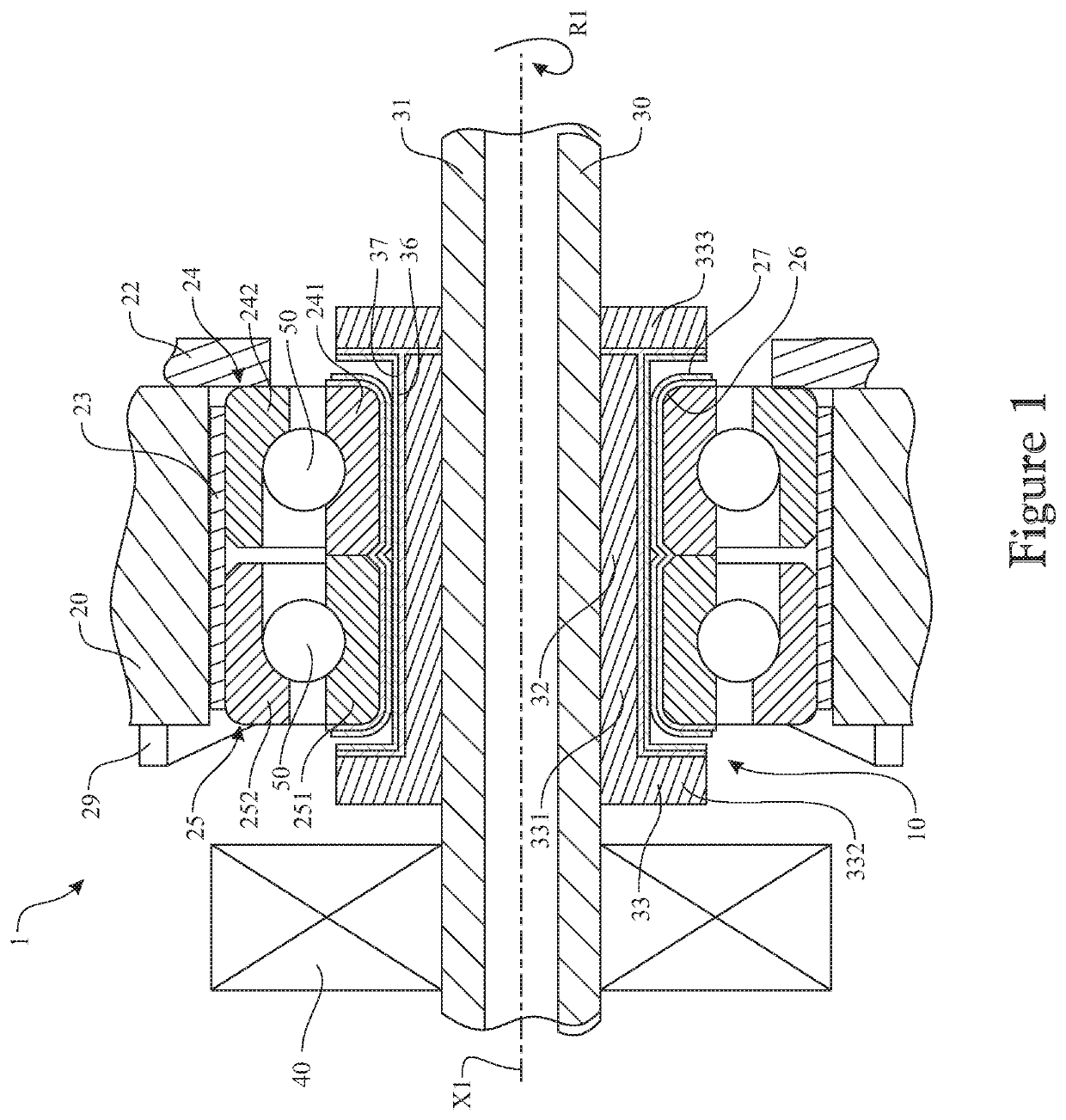 Landing bearing assembly and rotary machine equipped with such an assembly and a magnetic bearing