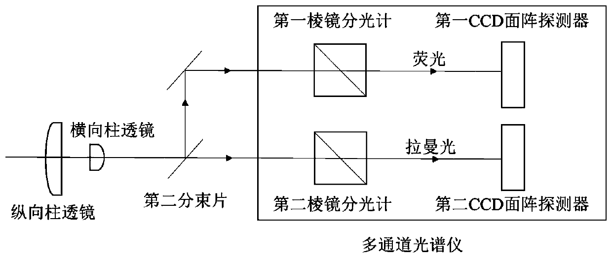 Micro-Raman combined photoluminescence detection device for micro LED chip and method thereof