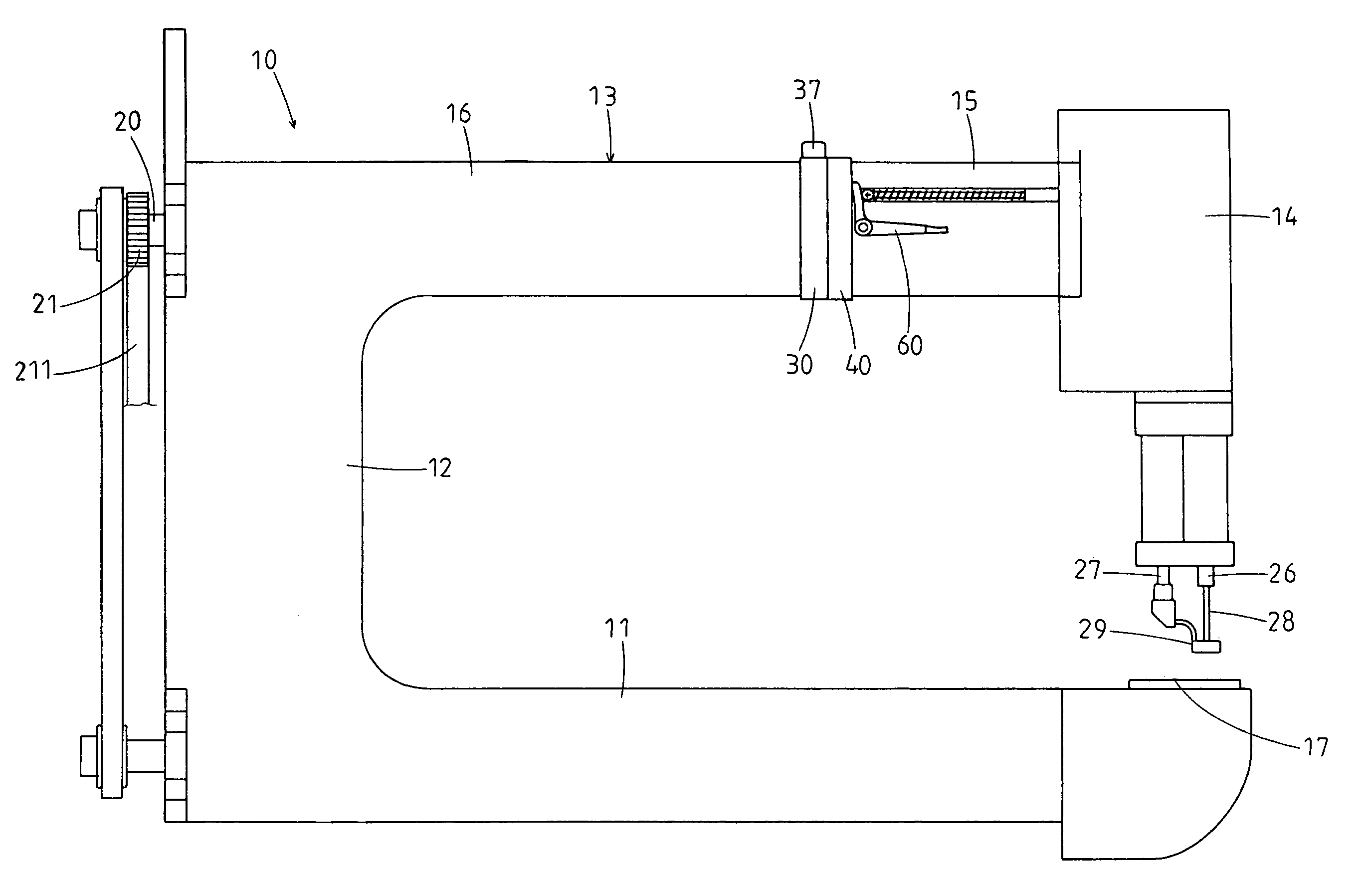 Adjustable positioning device for head of sewing machine