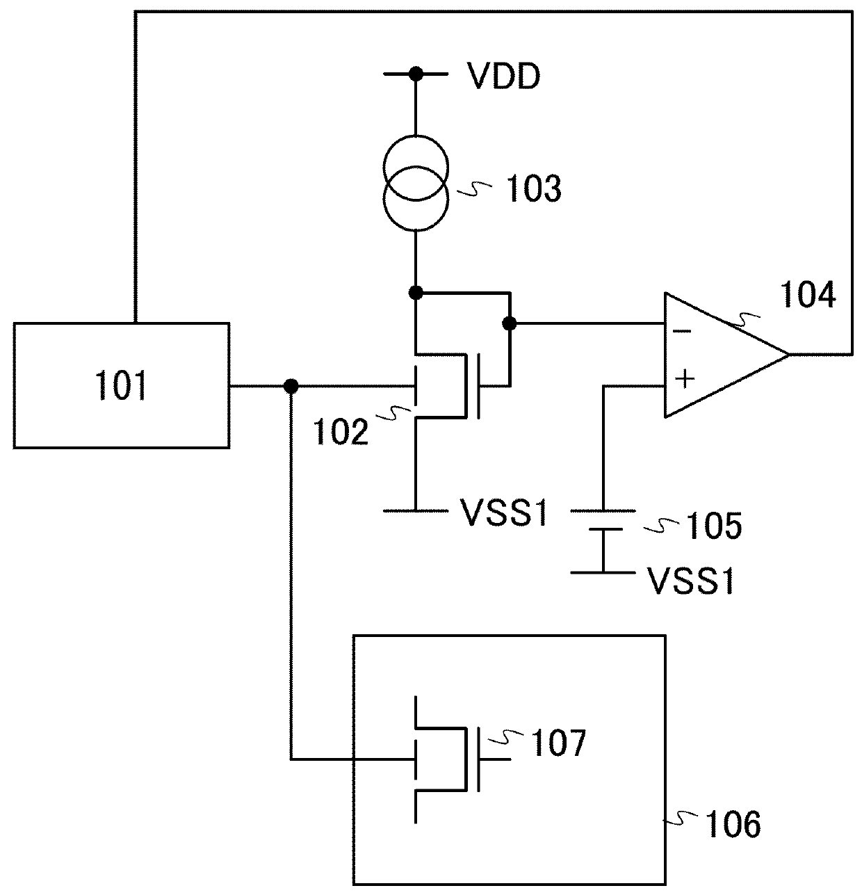 Back gate bias voltage control of oxide semiconductor transistor