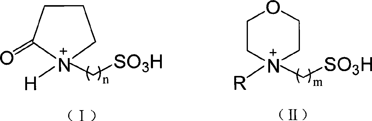 Method for preparing biodiesel by sulfonic acid type ion liquid