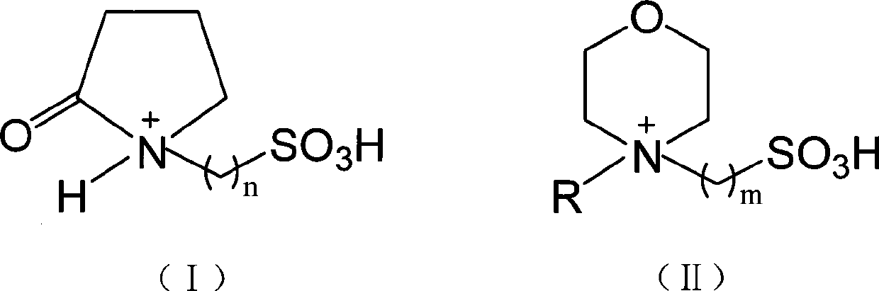 Method for preparing biodiesel by sulfonic acid type ion liquid