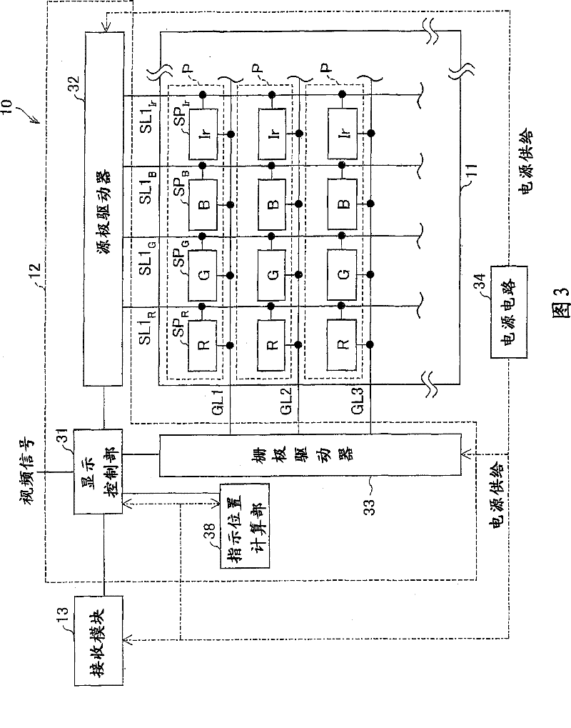 Display system and method for detecting pointed position