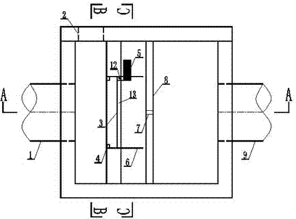 Automatic hydraulic control leaping weir initial rainwater catch basin and flow closure method