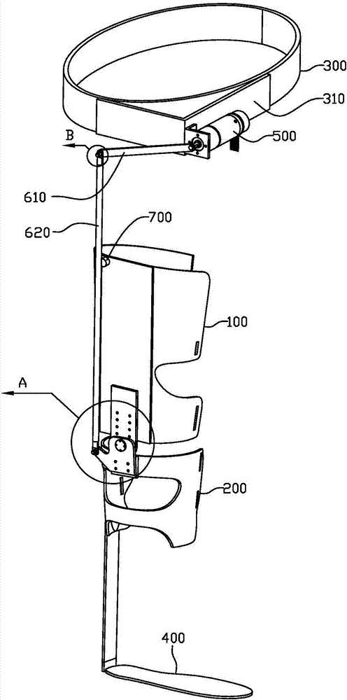 Separation type lower limb rehabilitation device