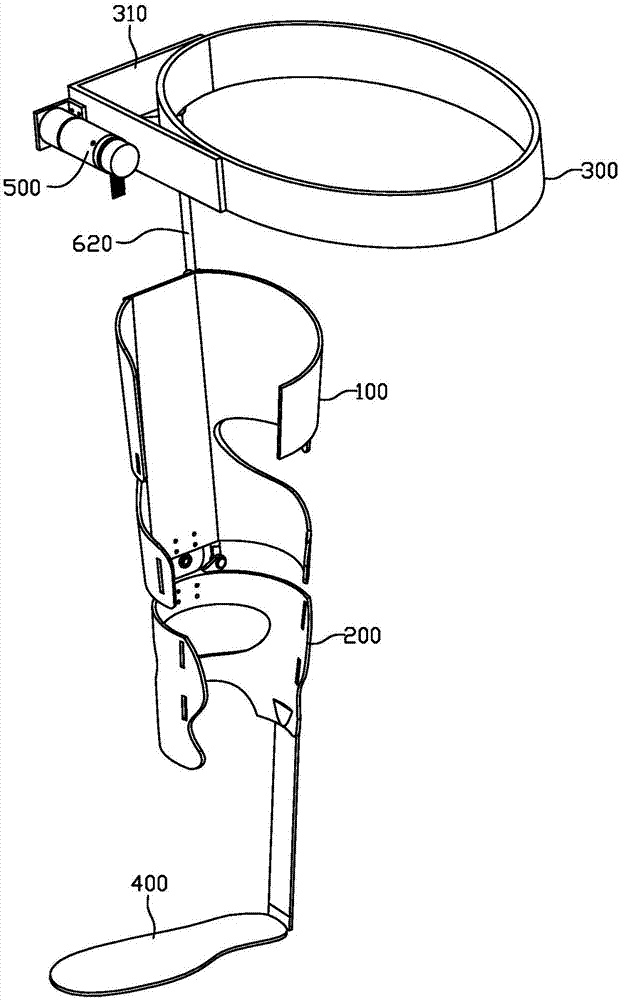 Separation type lower limb rehabilitation device