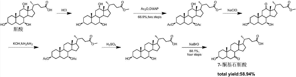 Synthesis method for obeticholic acid intermediate 7-ketolithocholic acid