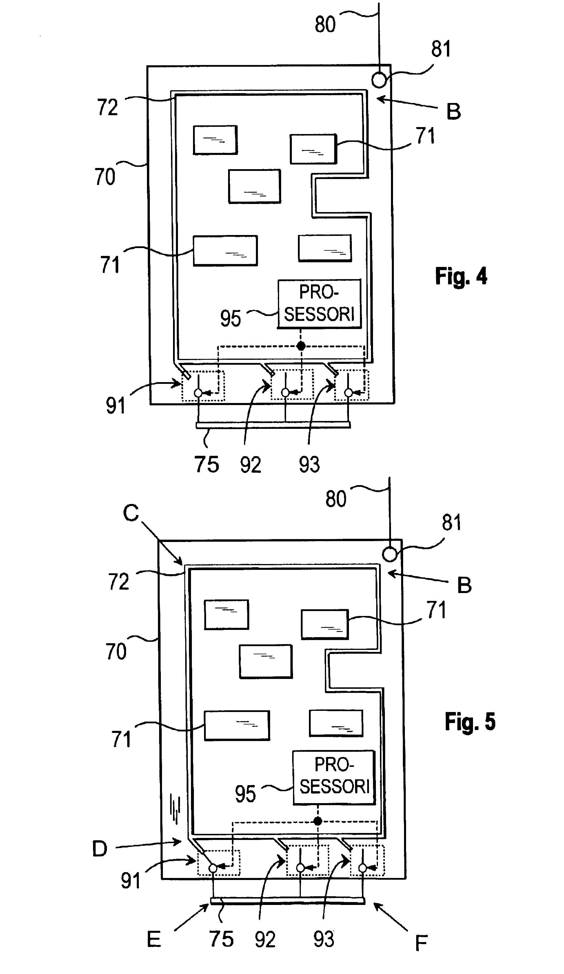 Ground arrangement for a device using wireless data transfer