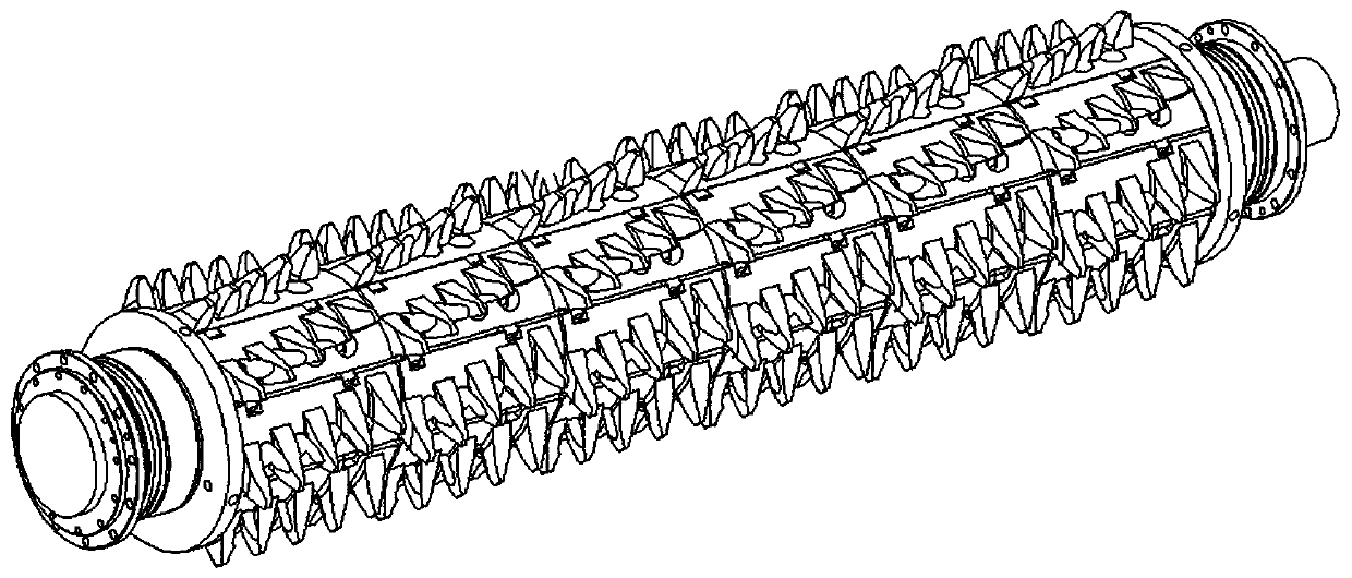 Tooth roller structure of double-tooth-roller type power crusher