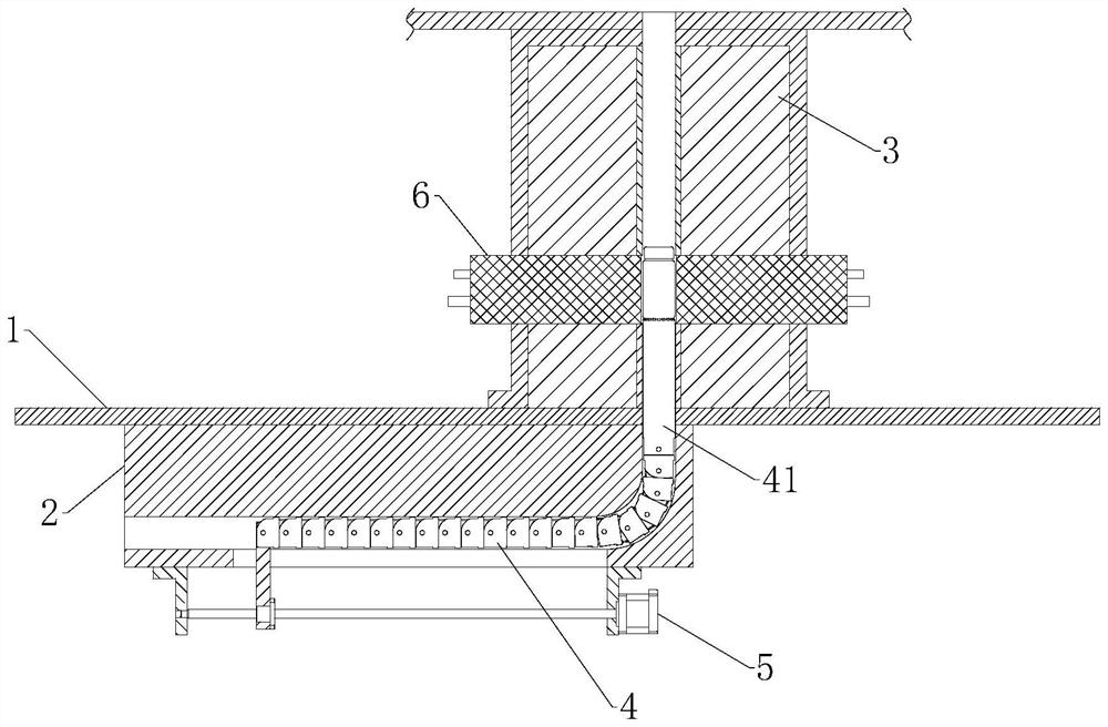 Chain type right-angle ejector rod mechanism