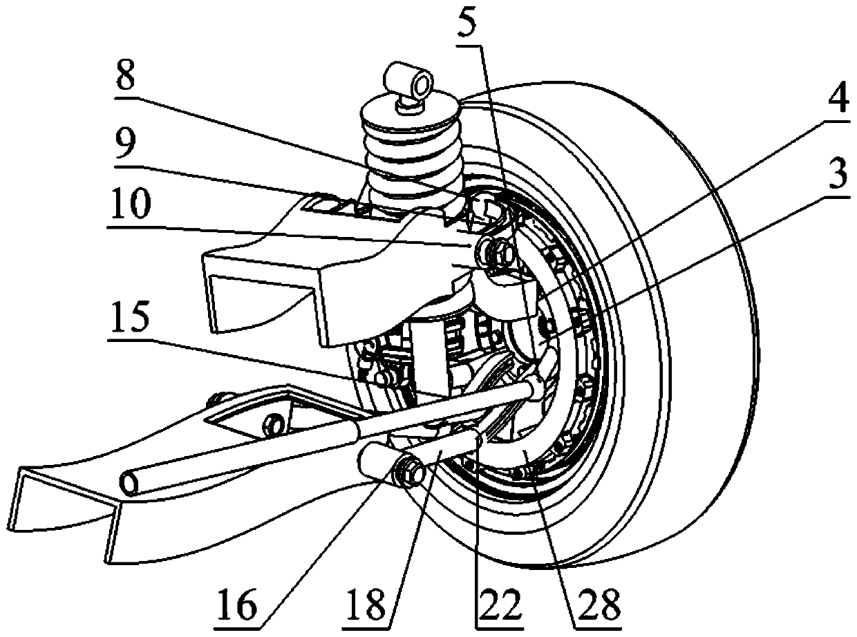 Electric wheel independent suspension structure with four control arms