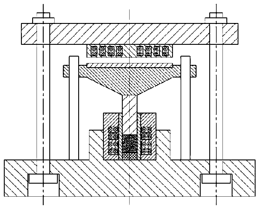 A method and device for realizing powder compaction by radial and axial electromagnetic forces