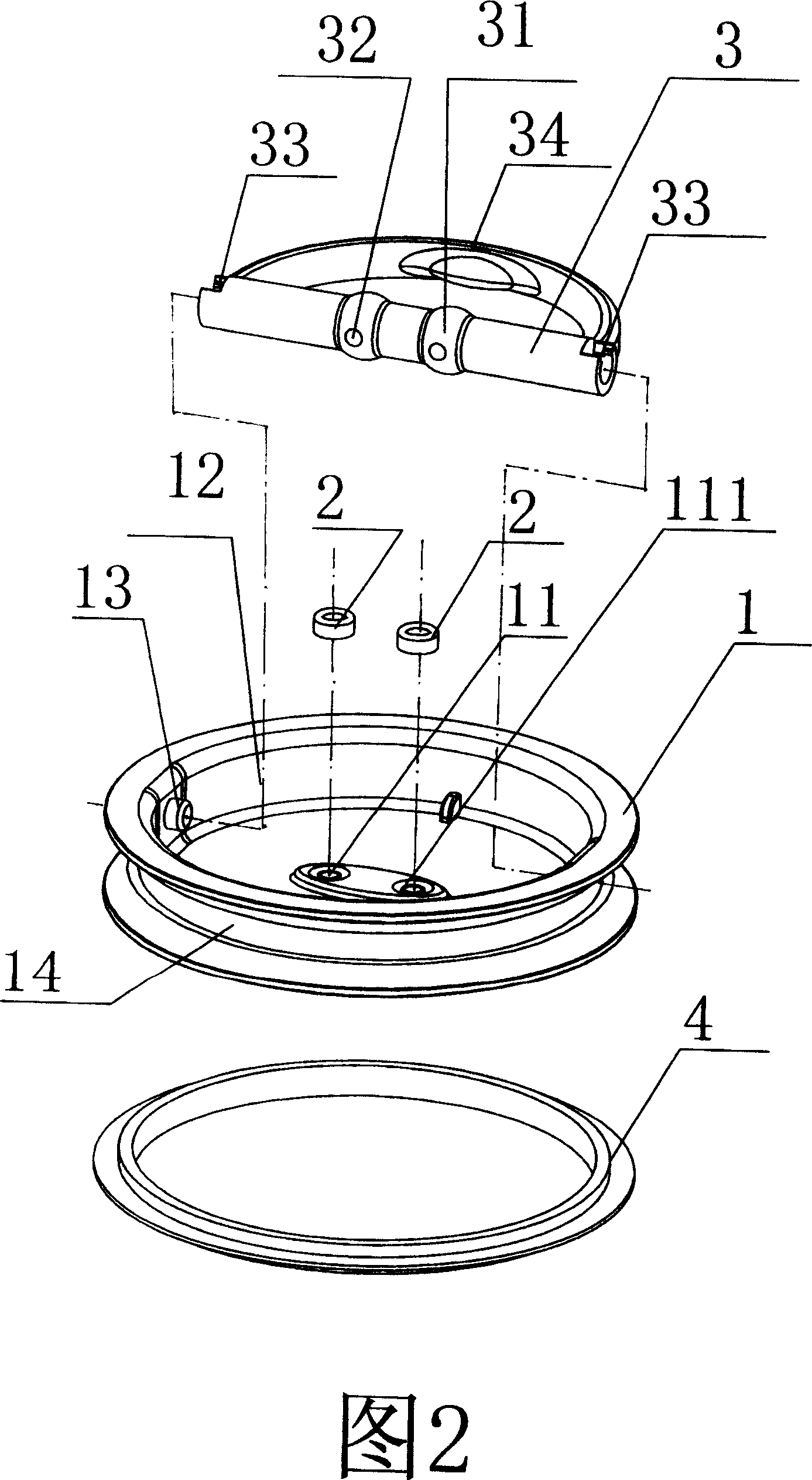Sealed tank gas-discharging lid