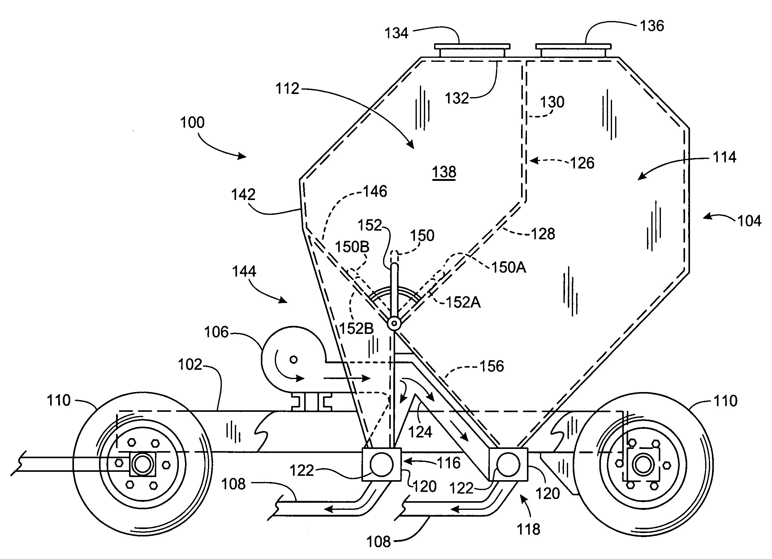 Air seeder tank arrangement